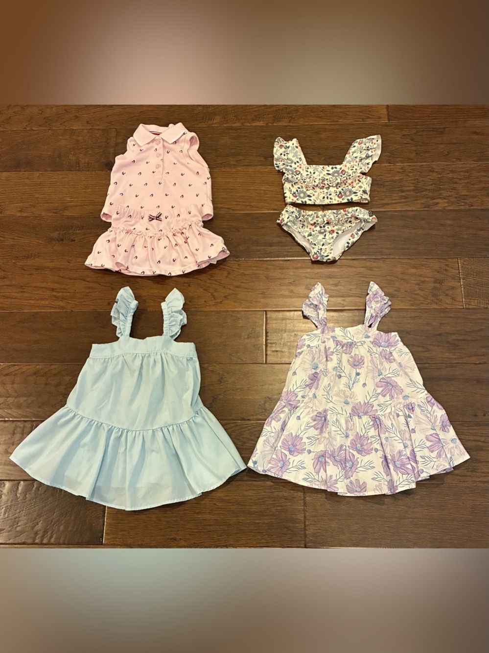 12 Month GIRLS - Lot of 6 - 2 Sundresses, Top, Skort, 2 Piece Bikini